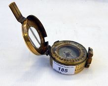 Brass hand-held compass,