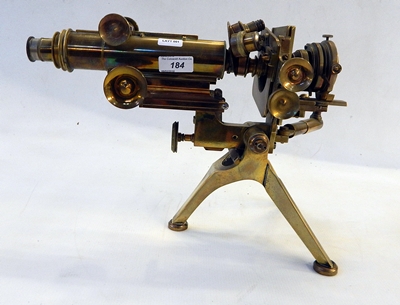 Late 19th century brass microscope, signed W Watson & Sons, 313 High Holborn,