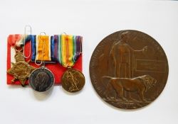 WWI 1915 star, war medal and victory medal awarded to '17367.PTE.A.J.PHILLIPS.GLOUC.R.