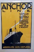 Reproduction posters "White Star Line" services to all parts of the world, 59cm x 41.