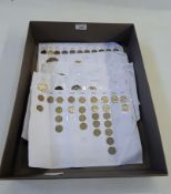 Five sheets of coins to include an 1896 Victorian crown,