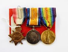 WWI 1914-15 Star, War medal and Victory medal named to "13785.PTE. F.J.MORGAN. GLOUC.R".