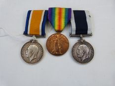 WWI War medal and Victory medal and Royal Navy long service and good conduct medal named to " J.