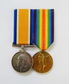 WWI war medal and victory medal awarded to '42238.PTE.F.W.M.FAERS.GLOUC.