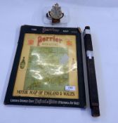 1930's Perrier sectional motoring map of England and Wales, in folding, 34cm x 27cm,