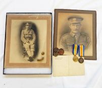 WWI war medal and victory medal awarded to '182674.PTE.C.H.WILKES.GLOUC.R.