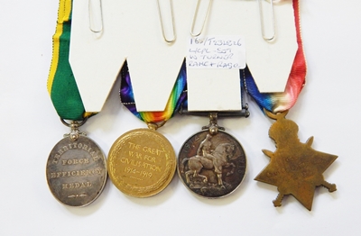 WWI 1914-15 star, war medal, victory medal and territorial efficiency medal awarded to '165.L.CPL.W. - Image 2 of 5