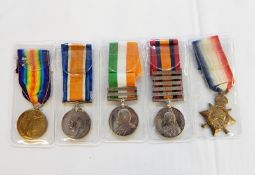 WWI 1914-15 star, war medal and victory medal awarded to '55-18553.PTE.C.W.FARROW.A.S.