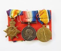 WWI 1914-15 Star, War medal and Victory medal named to "16188. PTE. L. GARDINER. GLOUC.