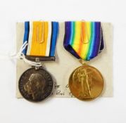 WWI War medal and Victory medal named to "35234. PTE. E.A. PITT. GLOUC.