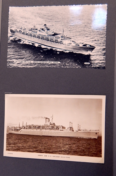 Quantity of liner postcards and photographs in one album to include Oriental liners,