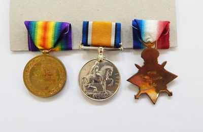 WWI 1914 star trio awarded to '23202 GNR D MOODIE RFA', - Image 2 of 4