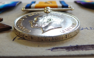 WWI 1914 star trio awarded to '23202 GNR D MOODIE RFA', - Image 3 of 4