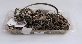 Quantity of silver-coloured metal (possibly Middle Eastern) necklaces,