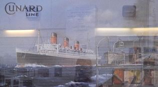 After Colin Verity Reproduction colour poster "Cunard Line",