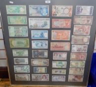 Quantity of foreign banknotes in frame