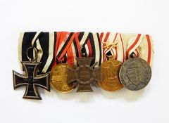 WWI German iron cross group of five medals