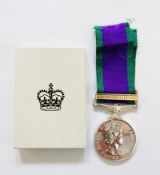 General service medal with Northern Ireland clasp, awarded to 'FO830057.PTE.S.HOLMES.R.