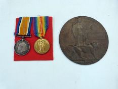 WWI war medal and victory medal named to '18253.PTE.A.MEAK.GLOUC.R.