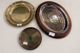 Liner interest to include a silver plated circular tray, marked 'SS Oronsay',