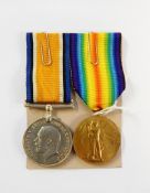 WWI War medal and Victory medal named to " 24798. PTE. J. WIGGALL. GLOUC.R.
