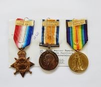 WWI 1914-15 star, war medal and victory medal awarded to Lieutenant James Seymour Pawsey,