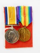 WWI War medal and Victory medal named to "T2-017809. SJT. O. JOHNSON. A.S.C.