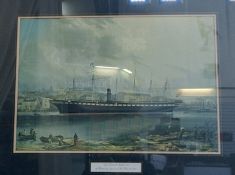 After Smitheman Colour print "The Steam Ship, the Great Britain arriving at South Street,