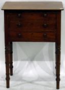 19th century mahogany bedside cupboard, the dummy drawer front enclosing shelf,