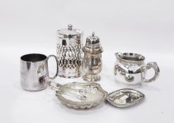Quantity of silver plated items to include shell-shaped butterdish