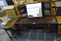 Stag dressing table with triple mirror over five drawers and an oak drop-leaf gateleg table (2)