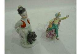 Herend porcelain model of boy with hat and dog, no 5843,