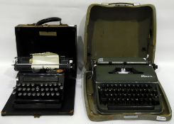 Bar-Let manual typewriter and an Olympia manual typewriter (2)