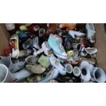 Large collection of ceramic shoes
