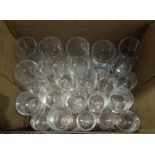 Various drinking glasses to include wines, champagnes,