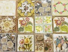 Quantity of Victorian and later decorative pottery tiles