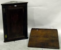 18th century stained pine corner cupboard,