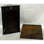 18th century stained pine corner cupboard,