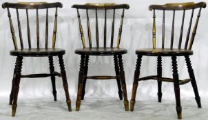High back Windsor chair with outswept arms,