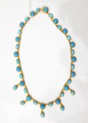 18ct gold and turquoise collarette,