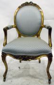 Modern French style giltwood elbow chair,