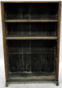 Old open bookcase of three adjustable shelves,