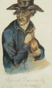 Watercolour Drawings Unattributed Late 18th century caricatures,