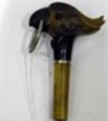 Parrot horn cane handle with glass eyes
