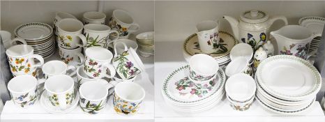 Portmeirion 'The Botanic Garden' pattern large cups, saucers, smaller cups, saucers, eight ramekins,