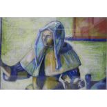 20th century school Pastel drawing Study of a nun, unsigned,