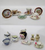 Quantity of miniature ceramic items to include a Spode cup and saucer, Derby posies cup and saucer,