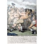 After Rowlandson (19th century) Handcoloured engraving Boxing match