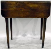 19th century oak pembroke table with frieze drawer, on square tapering legs,