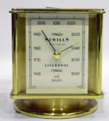 Desk weather station by Sewills of Liverpool, comprising clock, barometer,